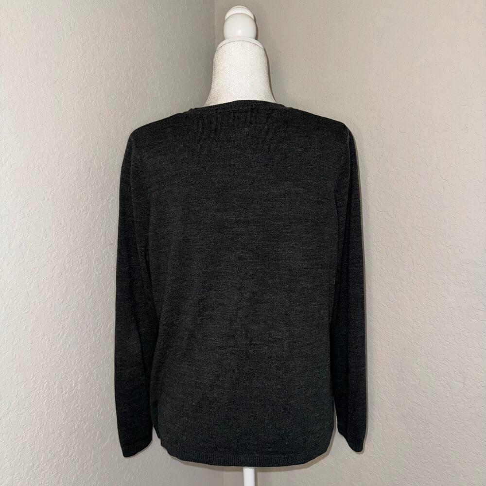 Croft & Borrow Gray & Lavender Purple Argyle Long Sleeve Pullover Sweater XL - Picture 3 of 10